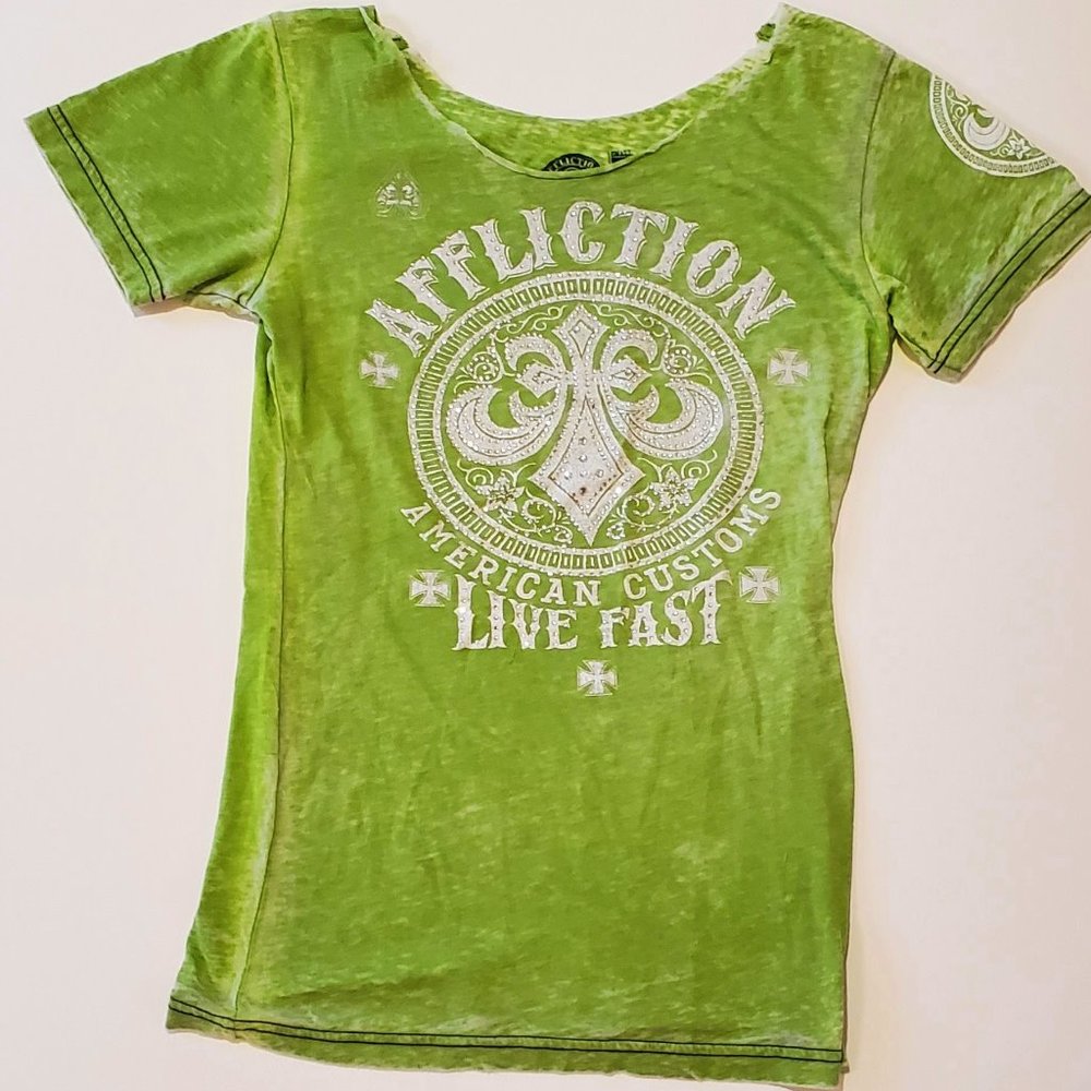 Affliction scoop neck tee